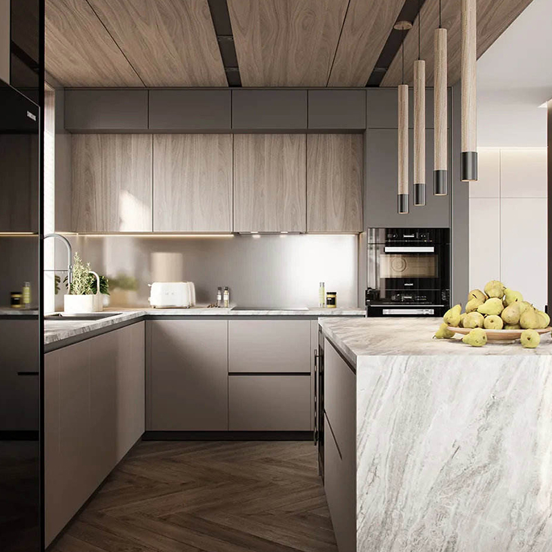 New Design Modern Custom Acrylic Wood Kitchen Cabinet