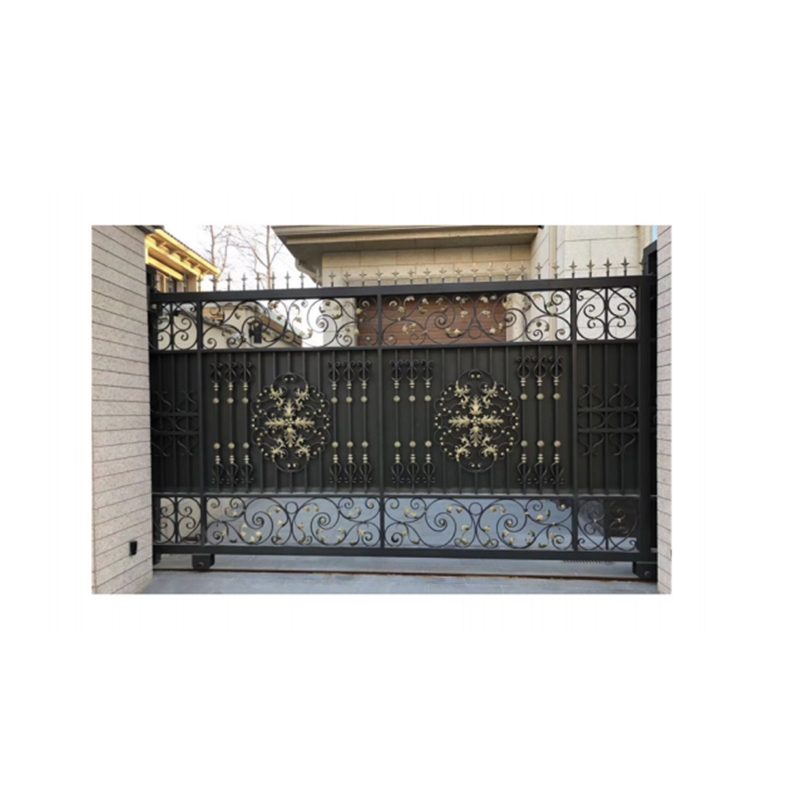 Retractable Wrought Iron Gate Iron European Courtyard Villa Opposite Door
