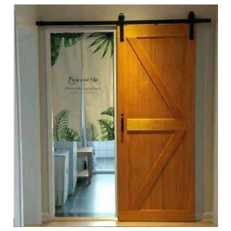 Wooden Single Main Door MDF Laminated Sliding Door Design Interior Barn Door