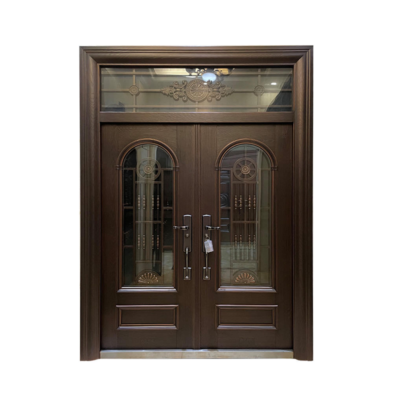 Entry Front Metal Modern Exterior Steel Glass Security Door for Houses