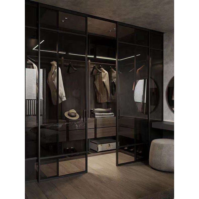 Luxury Modular Bedroom Furniture Laminate Solid Wood PVC Wardrobe