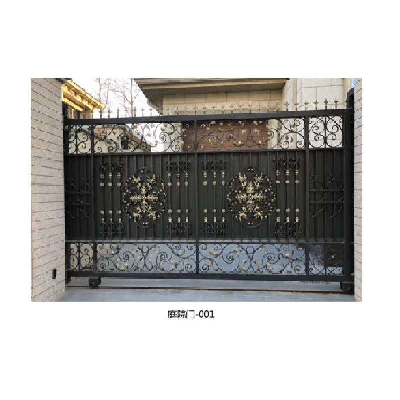 Villa House Front Door Security Metal Wrought Iron Sliding Wrought Iron Gate