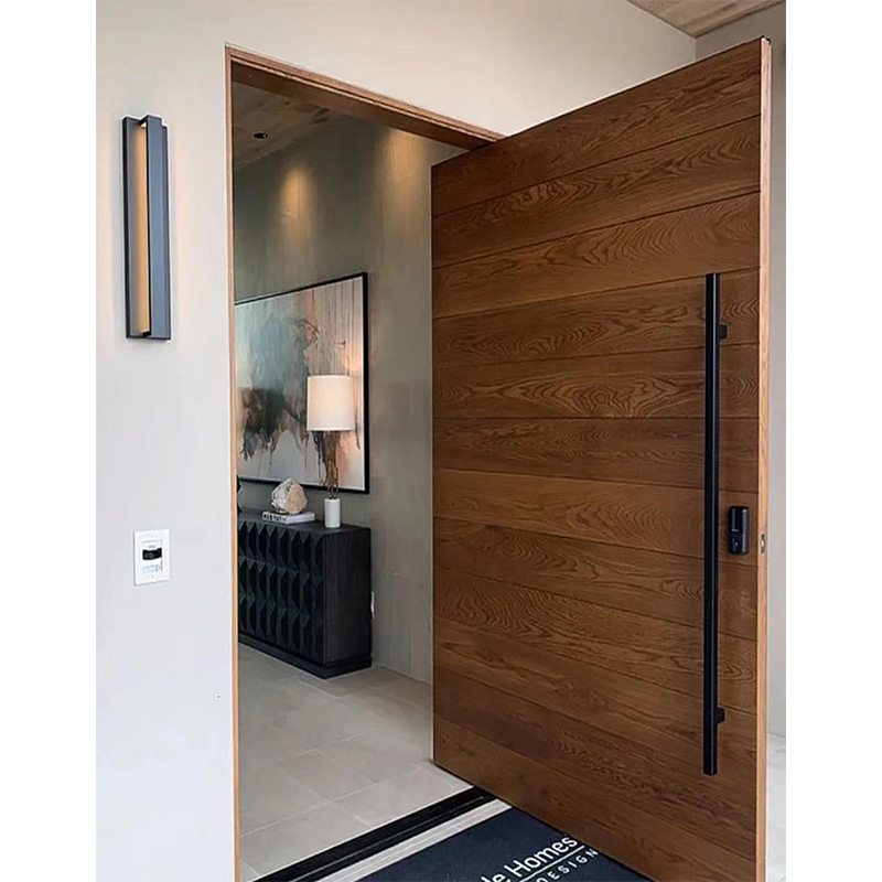 Modern Style Solid Wood Exterior Pivot Door for Home Entrance