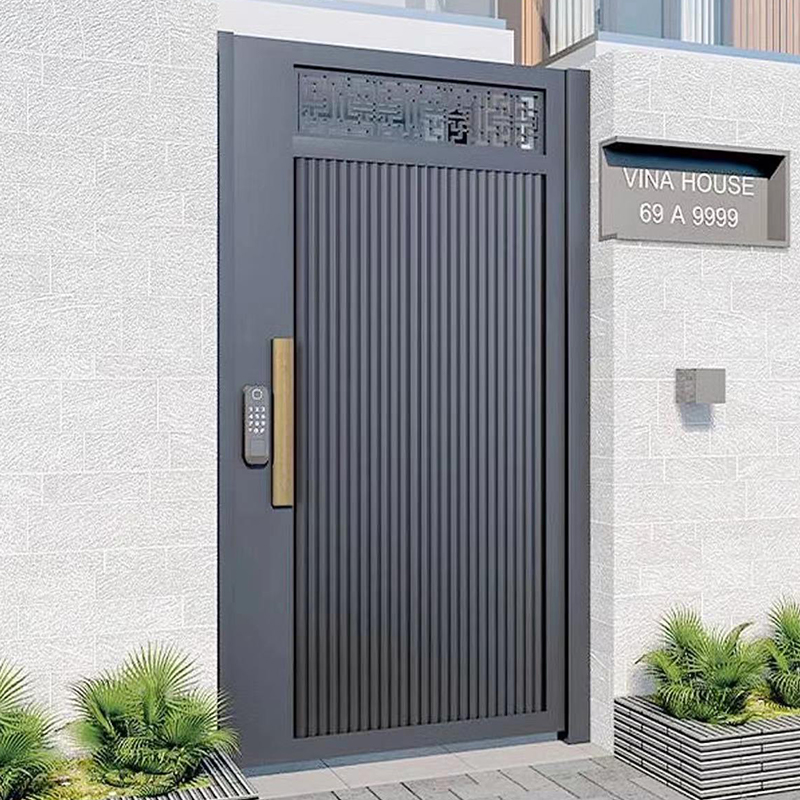 Simple And Modern Wrought Iron Entryway Exterior Courtyard Gate