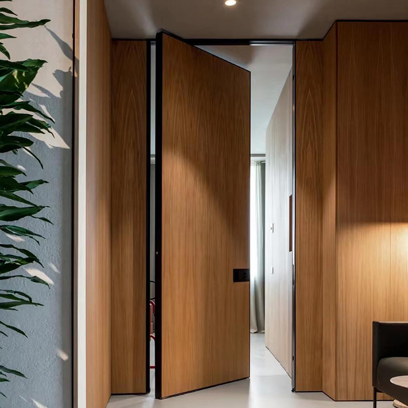Modern Villa Hotel Style Waterproof Front Wood Door Pivot Door