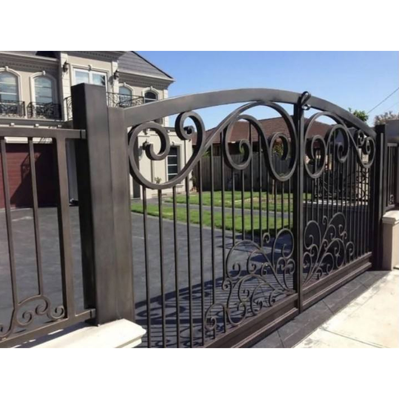 Colorful Decoration Outdoor Wrought Iron Gate Large Retractable Iron Gate
