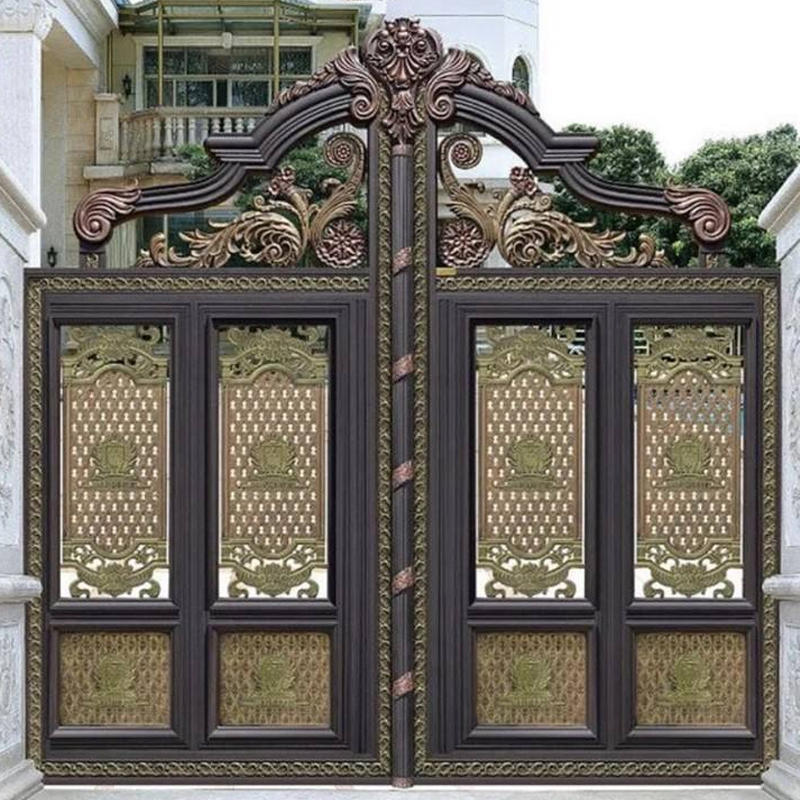 Colorful Decoration Outdoor Wrought Iron Gate Large Retractable Iron Gate