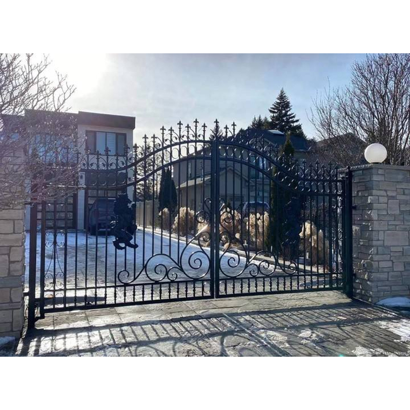 American Classic Double Exterior Driveway Front Entrance Wrought Iron Gate