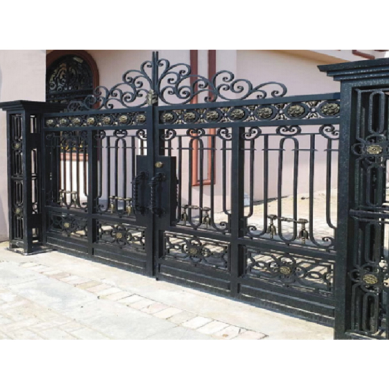 American Classic Double Exterior Driveway Front Entrance Wrought Iron Gate
