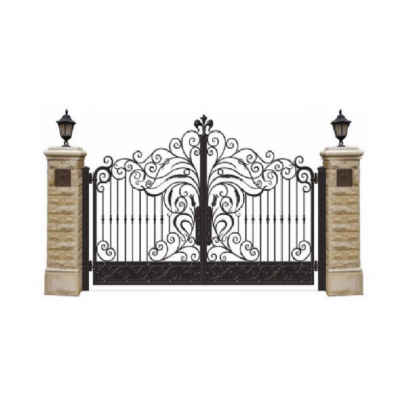 Automatic Remote Control Wrought Iron Metal Wrought Iron Gate for Villas
